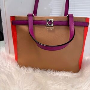 Kate Spade Tan and Purple Women's Bag